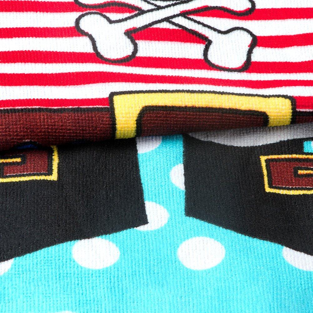 Hooded Towel Baby Bath Towel Poncho Style Beach Towel Pirates Theme Fast Drying 24" X 48" for Kids Toddlers