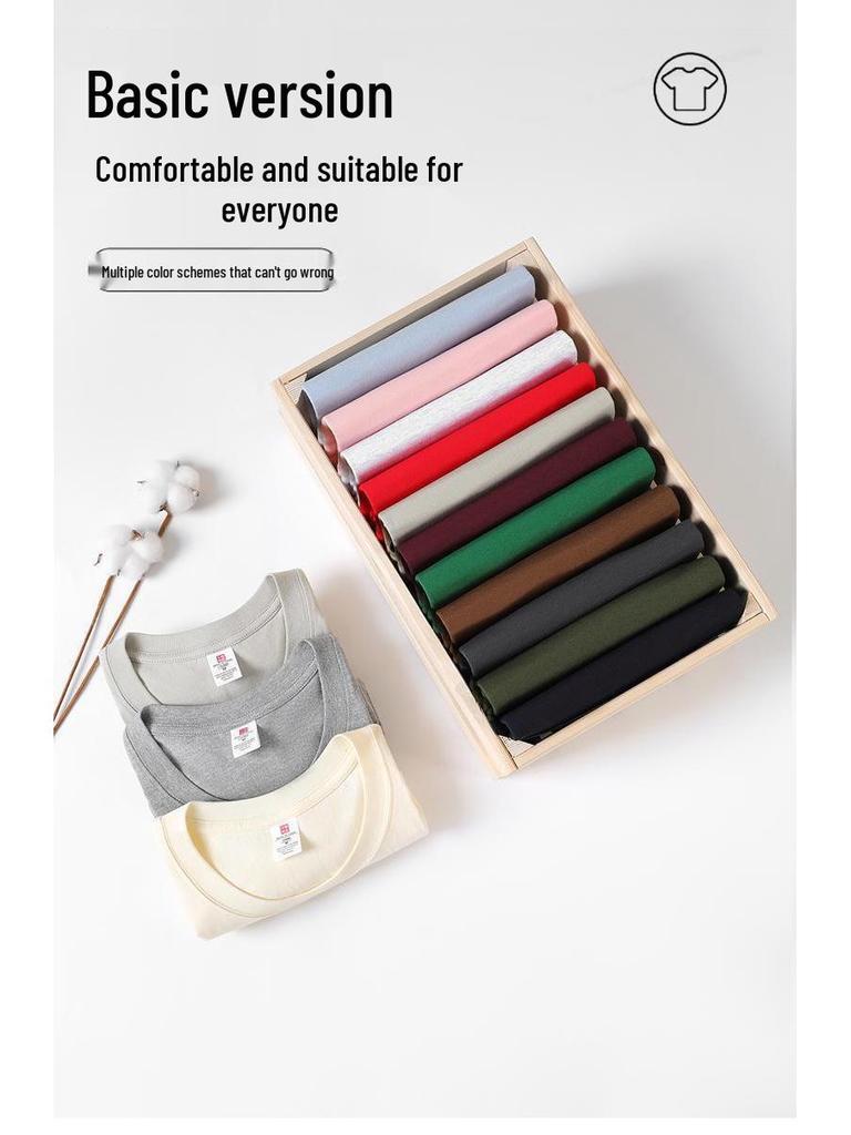 Korean Style 2025 Summer Pure Cotton Round Neck Short Sleeve Women's Casual T-shirt