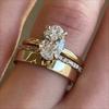 Exquisite Fashion Inlaid Zirconia Oval Multi-layer Ring Ladies Light Luxury Temperament Party Accessories Gift