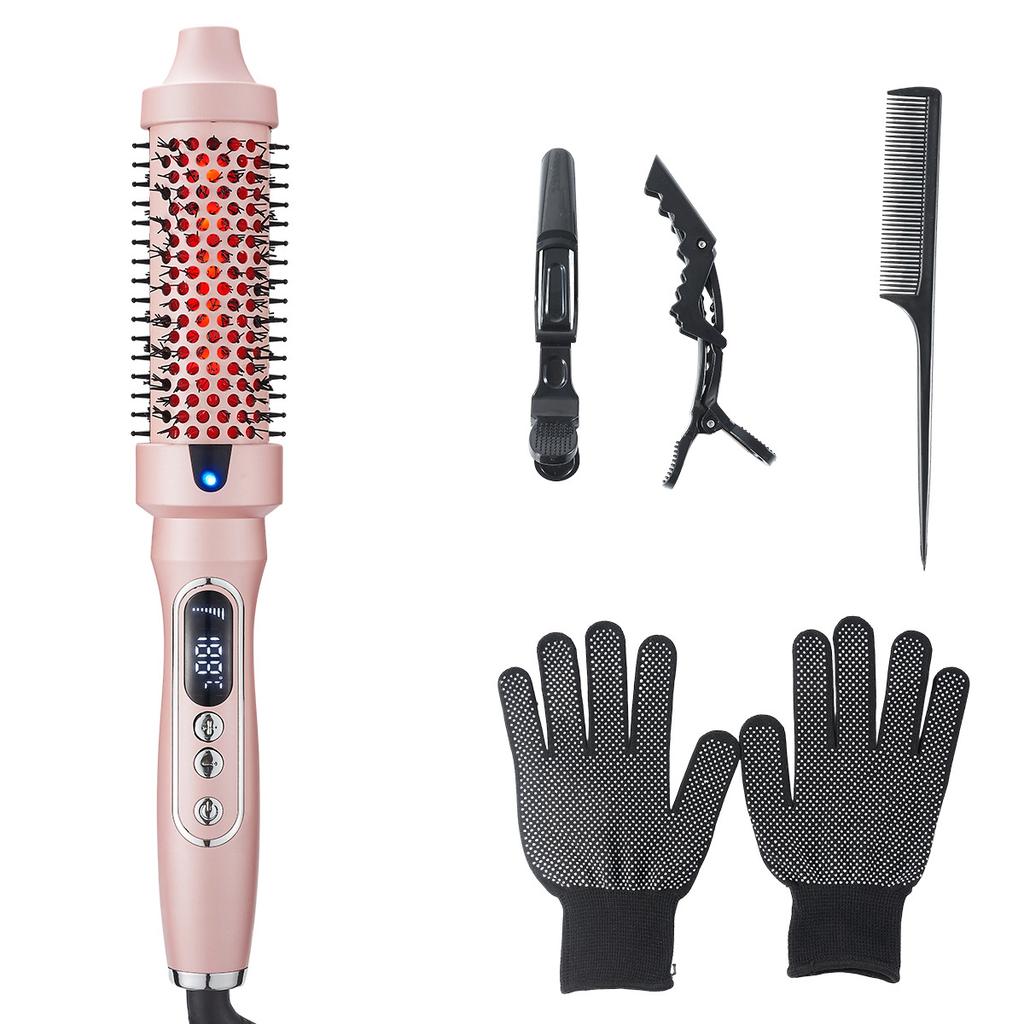 Heating Curling Comb with Infrared Care PTC Thermal Round Brush Styling Iron for Volumizing Anti-Scald Professional Hot Brush