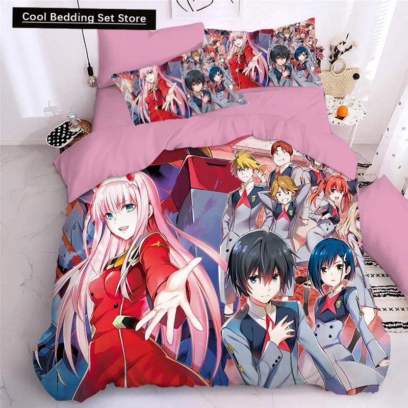 Darling In The Frank XX Bettwäsche-Sets, japanische Anime-Spielfigur, 3D-Druck, Bettbezug-Sets, Twin Queen King Single Size Bettwäsche