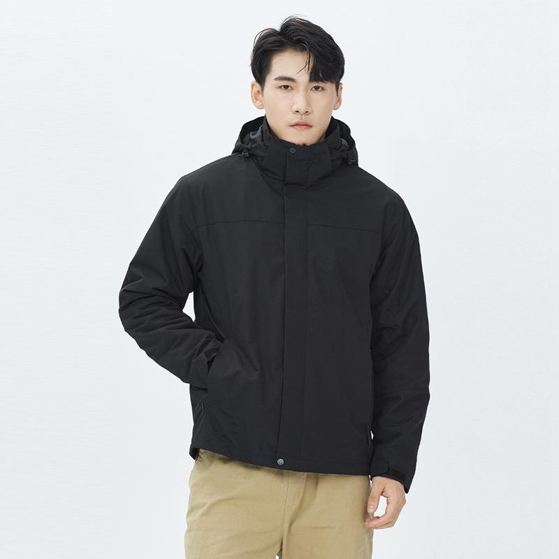 Jacket three-in-one thickened autumn and winter new windproof and waterproof outdoor mountaineering clothing fashionable hooded