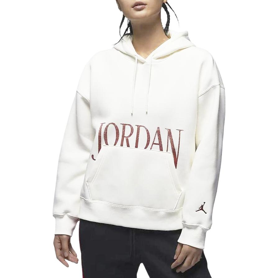 Jordan Brooklyn Fleece Letter Print Hooded Sweatshirt American Vintage Women Sweatshirt Sail FN5435-133