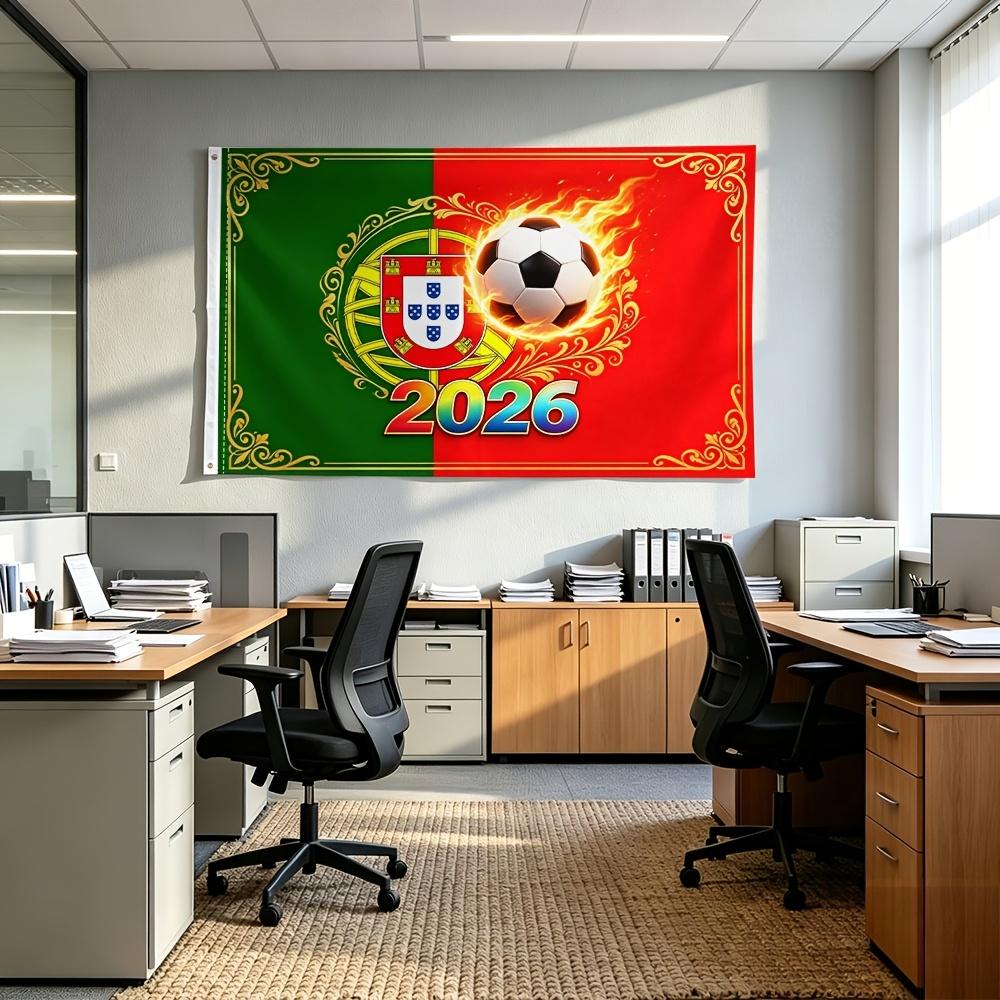 P-Portugal 2026 Football Flag Tapestry Wall Hanging Aesthetic Room Decor Cool Room Stuff Background Cloth for Sports Bedroom