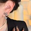 Korean Hot Style Diamond Star Bow Earrings with S925 Silver Needle