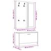 3 Piece Hall Furniture Set Concrete Grey Particleboard