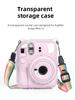 Mini Camera Case PC Crystal Storage Case with Shoulder Strap Cover Shell for Fujifilm Instax Mini 12 for Camera Instax Mini12