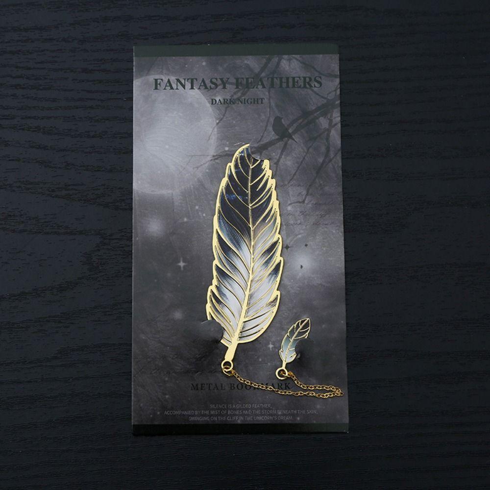 4Pcs Creative Feather Shape Bookmark Vintage Decorative Bookmark  Office Reading
