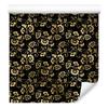 Black and Gold Tropical Pattern Wallpaper Ochre, Black and Brown 50x1000