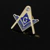 Cheep Square & Compass Masonic Crystal Brooches Blue Freemason Emblem Enamel Pins