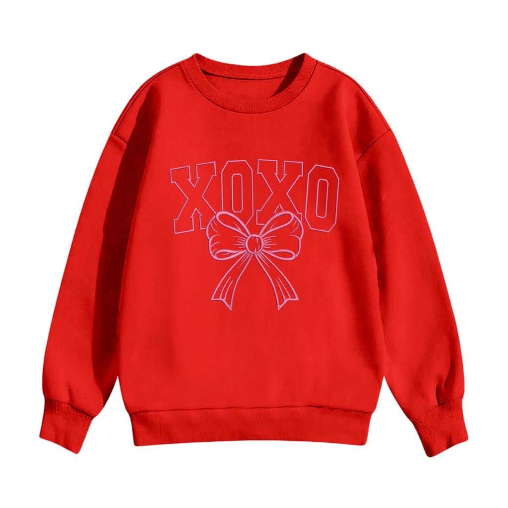 Children's Casual Round Neck Printed Pullover Long,sleeved Hooded Sweatshirt Top