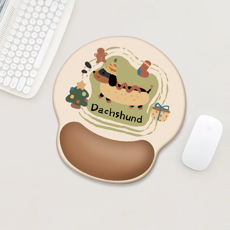 

Dachshund Silicone Wrist Support Mouse Pad Non Slip Office Home Laptop Keyboard Wrist Rest Cushion for Women