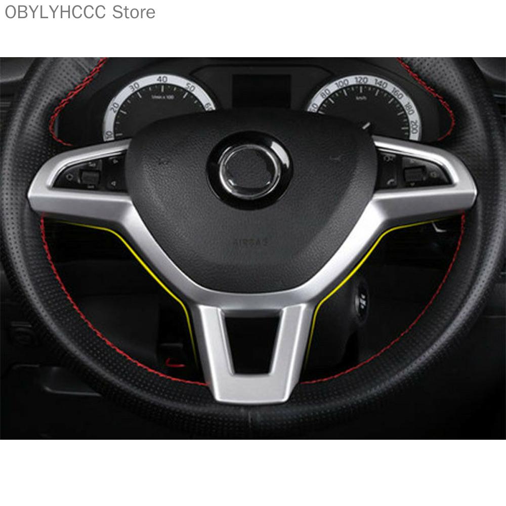 Car Steering Wheel Decoration Cover Frame Panel Trim for Skoda Kodiaq Octavia A7 Rapid Yeti Superb Kamiq FABIA