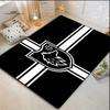 Black White Cross Wolf Shield Emblem Print Area Rug, Non Slip Soft Floor Mat Living Room Bedroom Home Decor Carpet