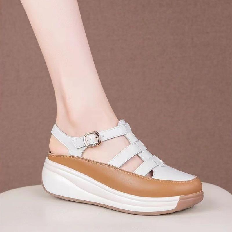 Women Roman Baotou Sandals Slippers Summer New Hollow-out Wedges Woman Casual Shoes 2025 Luxury Female Platform Sandalias Mujer
