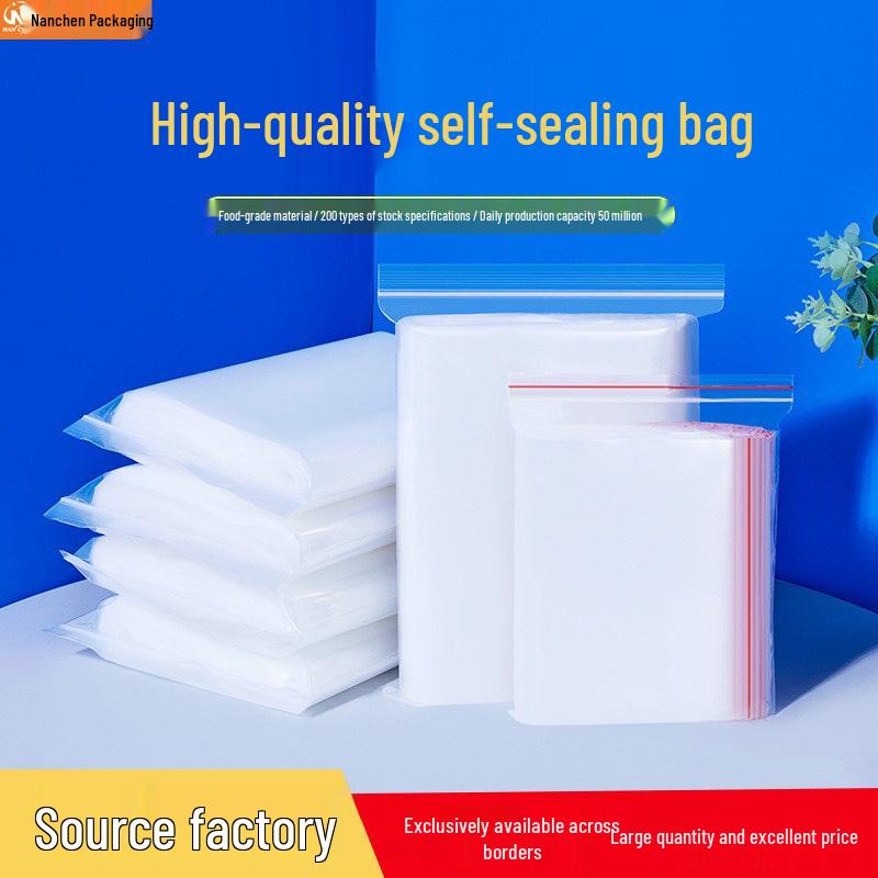 Transparent Thickened Self-Sealing Jewelry Storage Bags 4*6cm*6 silk (red edge 100 pcs)*transparent