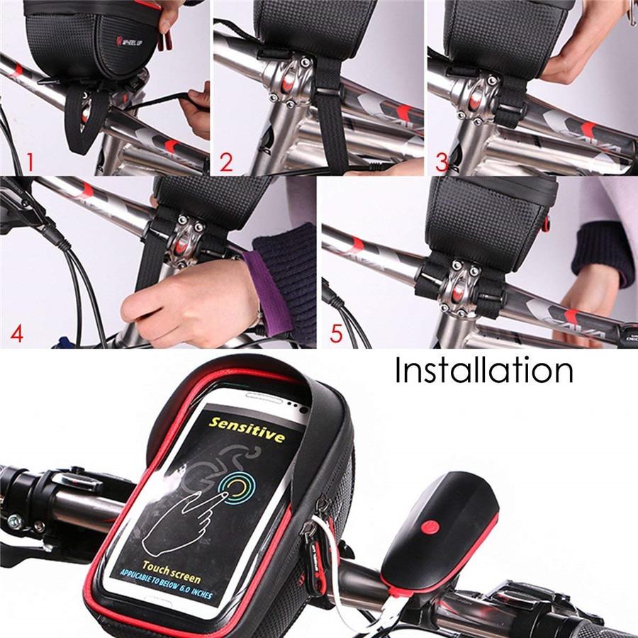 Universal Motorcycle Bike Handlebar Holder Mount Waterproof Bag Case for Mobile Phone GPS With Reserved Charging Port