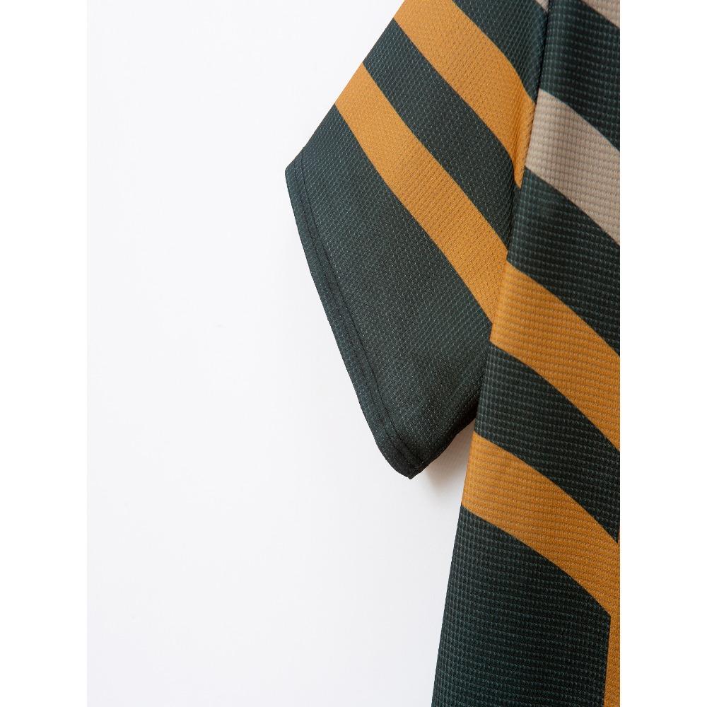 Striped Printed Top Men's Lapel Short Sleeved Polo Shirt