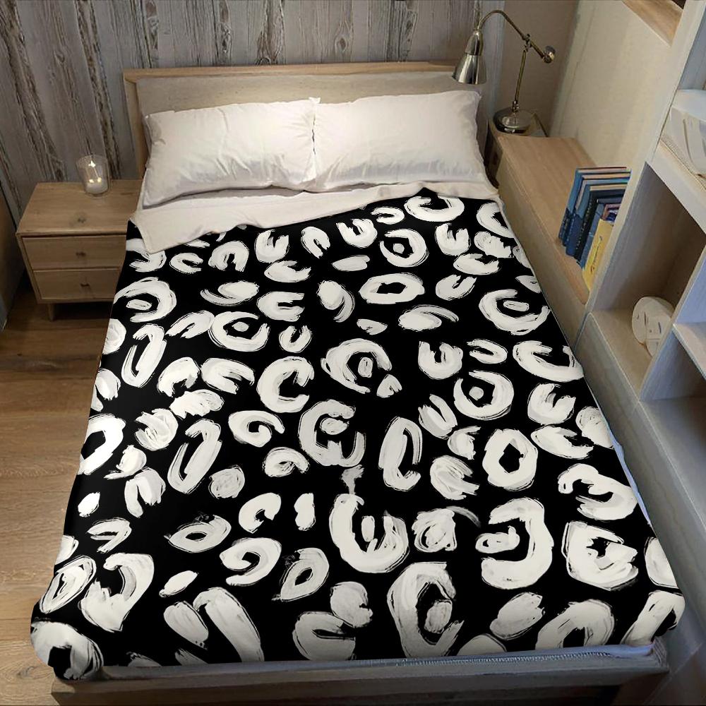 Schwarz Weiß Abstrakte Punkte Flanelldecke Warm Weich Halloween Weihnachten Sofa Warm Gemütlich Dekoratives Dekor Geschenk für Alle Jahreszeiten