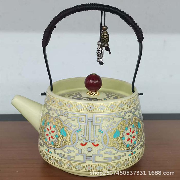 Blue & White Retro Enamel Ceramic Teacup - Anti-Scalding Gongfu Tea Brewer