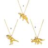 Modern Dinosaur Pendant Necklace Children Gold Color Chain Necklace Cute Wildlife Jewelry for Dinosaur Enthusiasts
