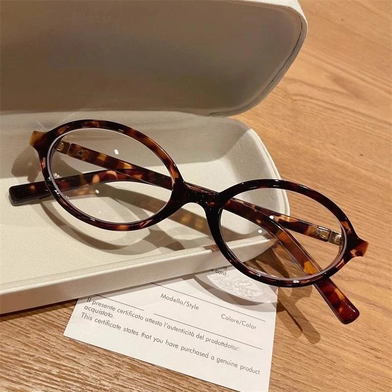 New Vintage Oval Frame Myopia Glasses for Women Men Anti Blue Light Near Sight Eyeglasses KoreanStyle Unisex Fashionable Eyewear