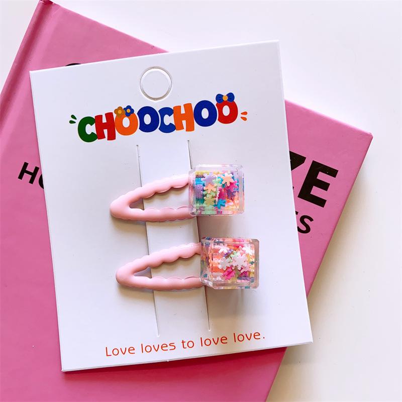 

Детская заколка для волос в корейском стиле «Свежая звезда», Детская прозрачная геометрическая повязка для волос с цветком и подходящий набор заколок