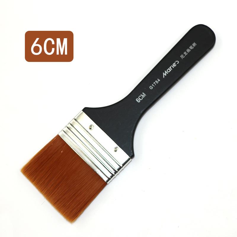 Black Handle Brush Metal Ring Wooden Handle Nylon Hair Artist Watercolor Oil Painting Gouache Acrylic Art Supplies