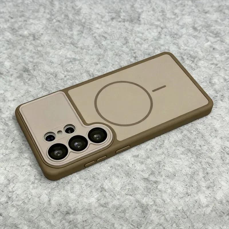 Matte for Camera Film Case for Samsung Galaxy S26 Ultra Plus Magnetic Wireless Charging Frosted Shockproof Cover