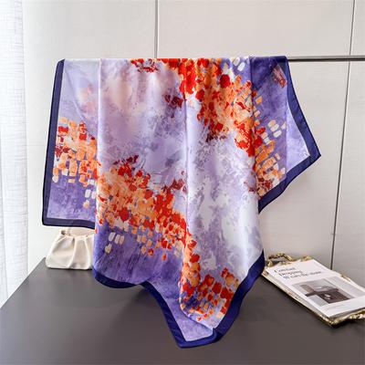 Art Splashing Ink Feeling Simulation Silk High Sense Printing Large Square Scarf Silk Scarf Shawl Headscarf Neck Protection Scarf