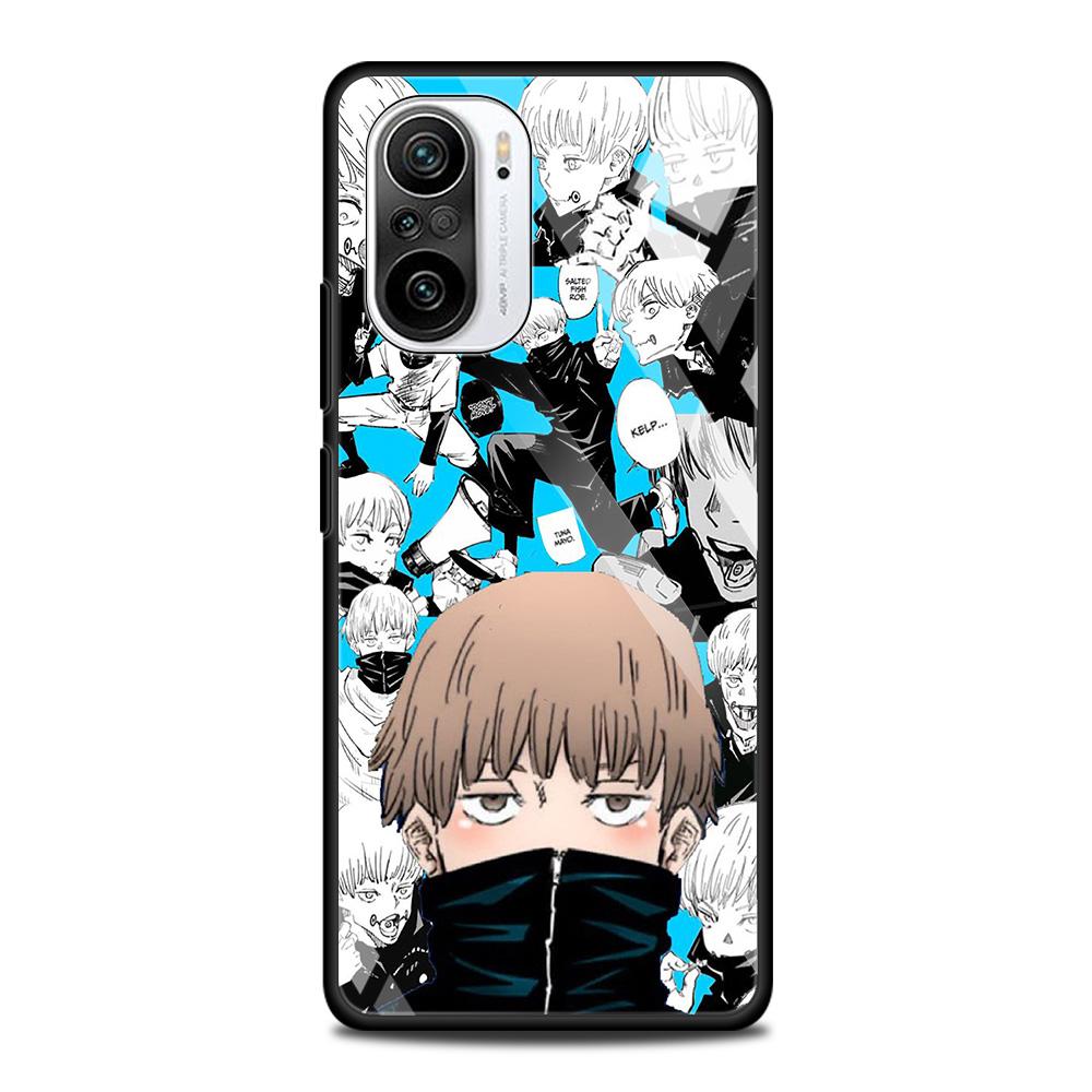 Jujutsu Kaisen Anime Tempered Glass Case Funda For Xiaomi Redmi Note 9S 10 11 9 8 Pro 10S 8T 9T 9A 9C K40 Back Shell Cover Coque