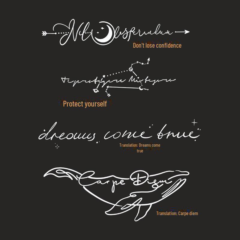 Водонепроницаемые наклейки для татуировок с английскими буквами — полуперманентные и стильные для руки или ключицы