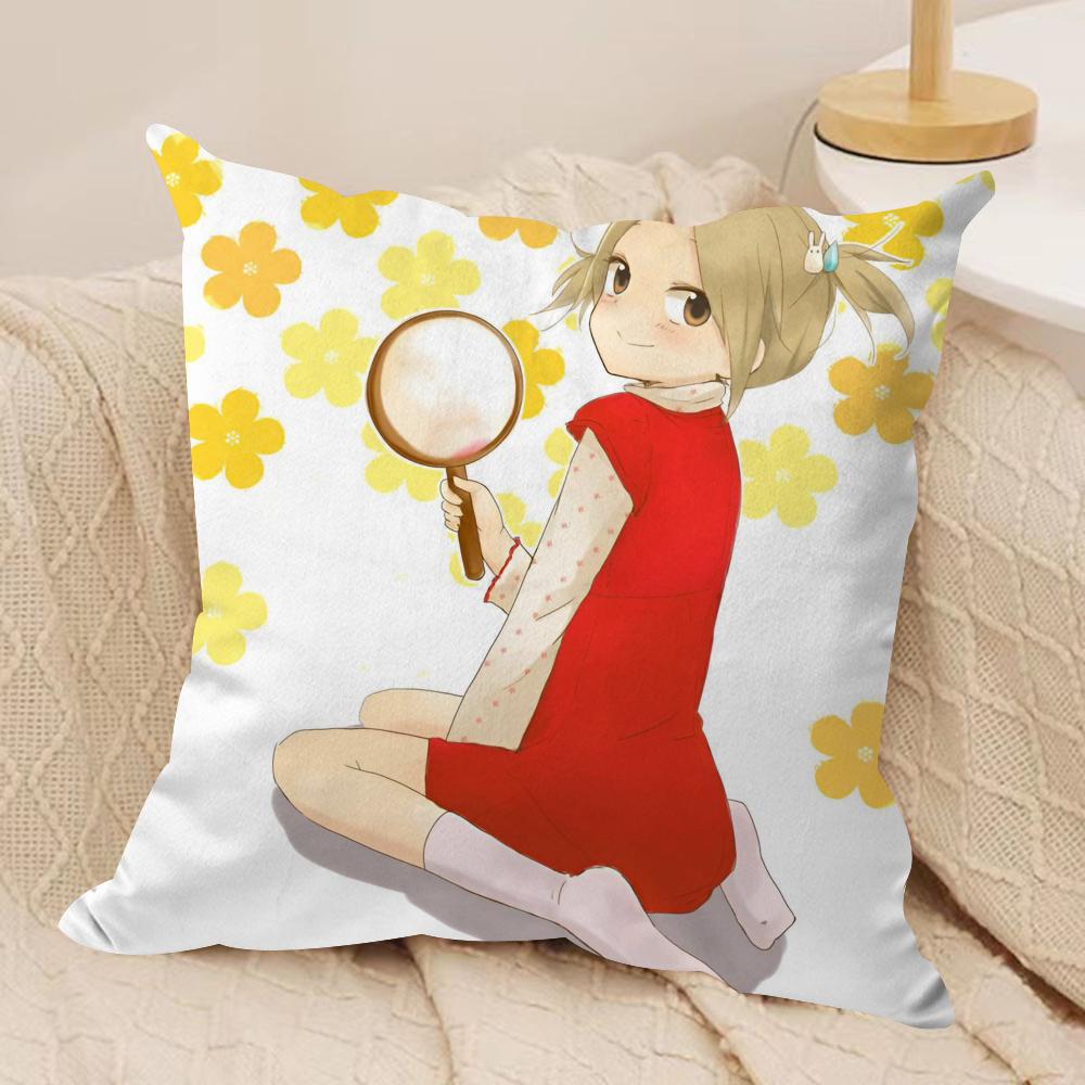 Bunny Drop Anime Cushion Cover Soft Plush Fabric Double-Sided Printed Sofa Cushion Cover for All Seasons Home Decor Gift