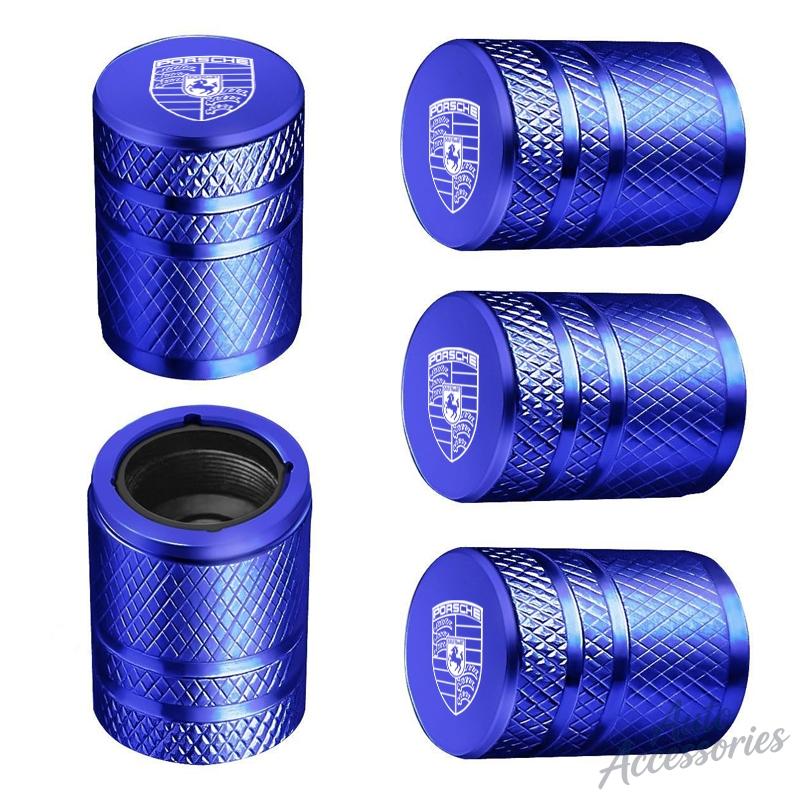 5Pcs Car Wheel Tire Valve Caps Metal Stem Cover For Porsche Panamera Spyder Carrera Macan Boxster Cayman Cayenne 911 718 StickerZC4