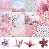 ZBYMOTW Origami Large 100 Cherry Blossom Colorful for Making Paper DIY Craft Paper Blossom Paper, Quantity, Double-Sided Pattern, Sheets, 15cm,
