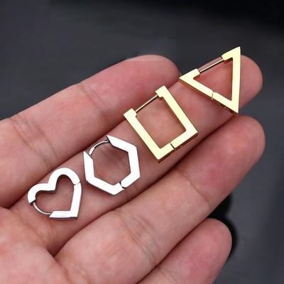 Nieuwe eenvoudige roestvrijstalen kleine hoepeloorbellen voor vrouwen en mannen, geometrische kraakbeenoorpiercingsieraden