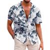 Summer Essential! Tropical Leaf Print Short-sleeve Shirt