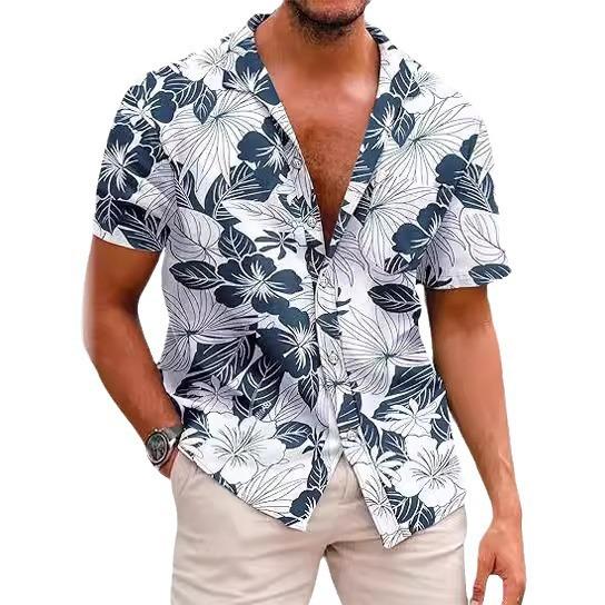 Summer Essential! Tropical Leaf Print Short-sleeve Shirt
