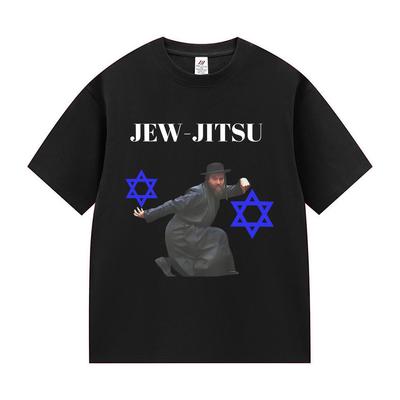 Jew-Jitsu Judo Judío Karate Camiseta Estampada Meme Divertido Ropa de Hombre Camisetas Vintage Oversize Moda Algodón de Alta Calidad