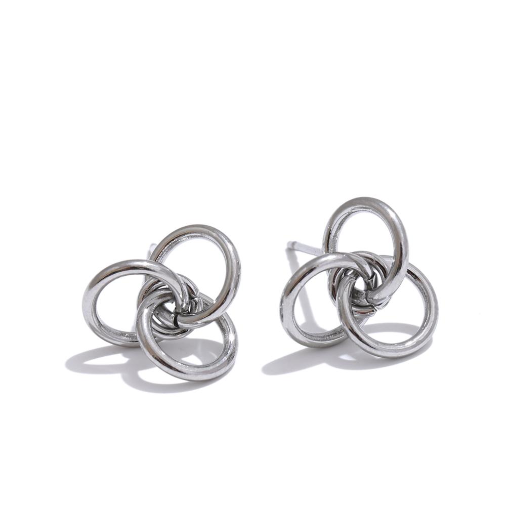 

Yhpup Stylish Unique Stainless Steel Circle Geometric Personality Stud Earrings PVD Plated Daily Young Charm Jewelry Wholesale