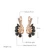 Fashion  Rose Gold Color Black With White Natural Zircon Drop Earrings For Women Luxury Vintage Fine Daily Jewelry