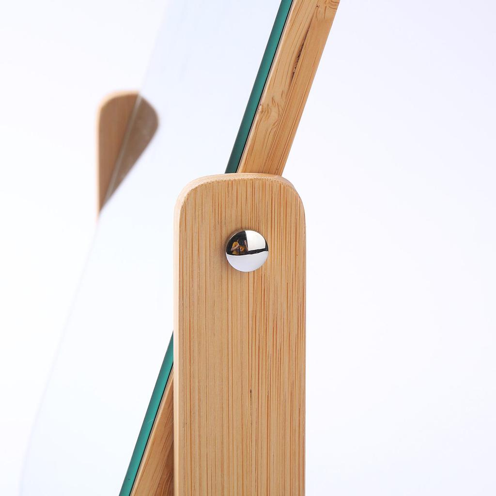 Desktop Double-Sided Magnifying Makeup Mirror, European Style, Solid Wood, HD Beauty Mirror