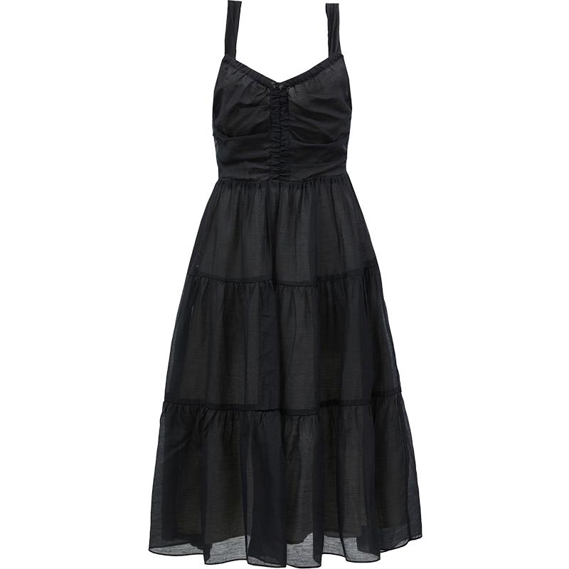 

ТОЛЬКО Летняя Мода 2024 Платье Миди с Ярусами и V-образным Вырезом на Бретелях L