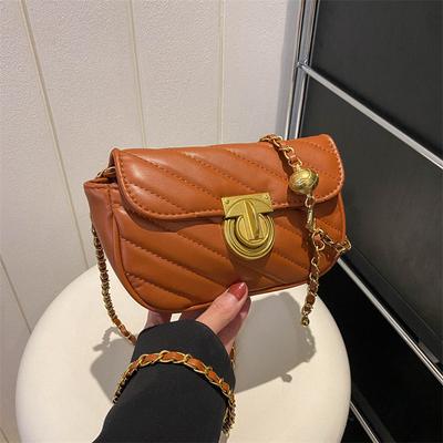 Textured Small Bag 2025 Spring New Trend Women's Bag Messenger Bag Fashionable Retro Chain Small Square Bag
