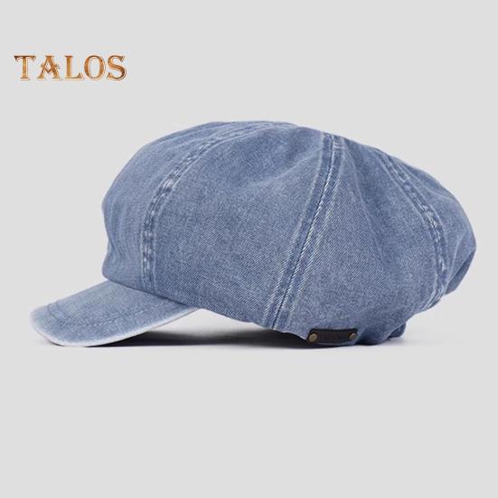 Ladies Octagonal Hat Baggy Retro Cowboy Solid Color Lightweight Long Brim Breathable Sun Protection Anti-UV Photo Prop Painter Hat Summer Beret