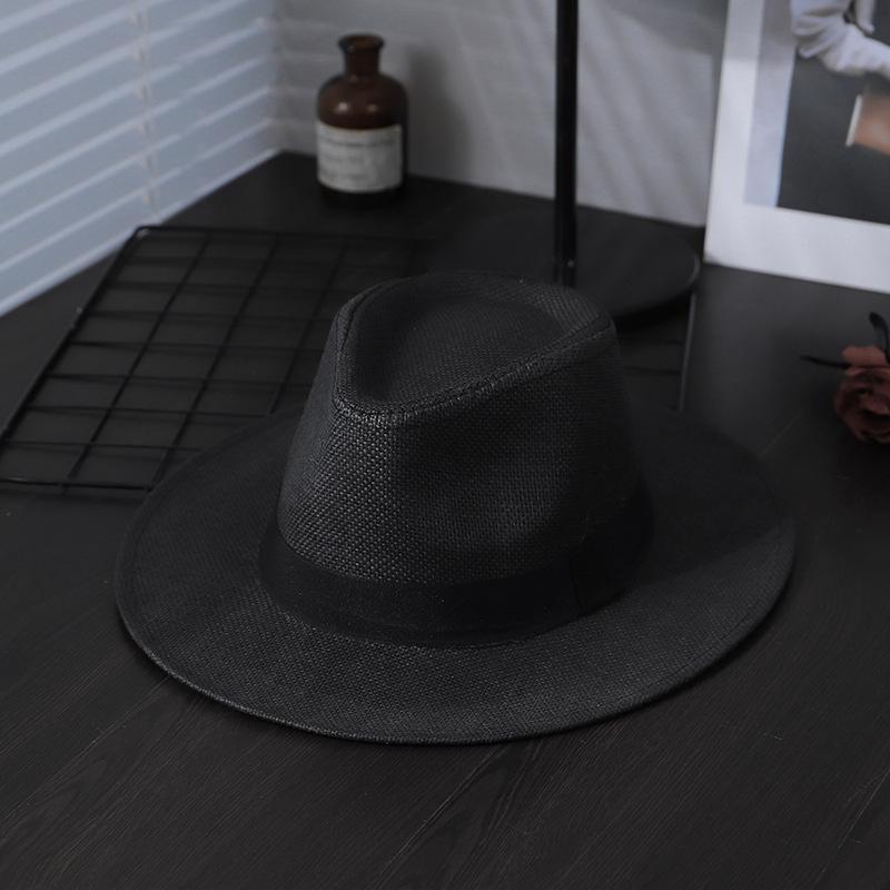 Foldable Roll Up Short Brim Trilby Hat Panama Beach Hat Fedora Straw Sun Hat for Men Women, Ideal Choice for Gifts