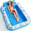 2026 popular water inflatable floating bed, backrest inflatable floating row water deck chair, double maple leaf floating bed