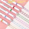 6Pcs Flower Line Shaped Highlighter Pens, Roller Tip, Curve Liner Marker, Writing, Journaling, Drawing Stationery, Kawaii