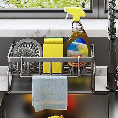 Sink Drain Rack Sponge Storage Rack Soap Drainer Draining Shelf Kitchen Utensils