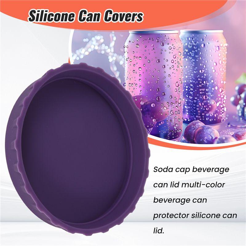 ABUL-6Pcs Soda Lid Covers Beverage Can Lid Multi-Color Beverage Can Protector Silicone Can Covers